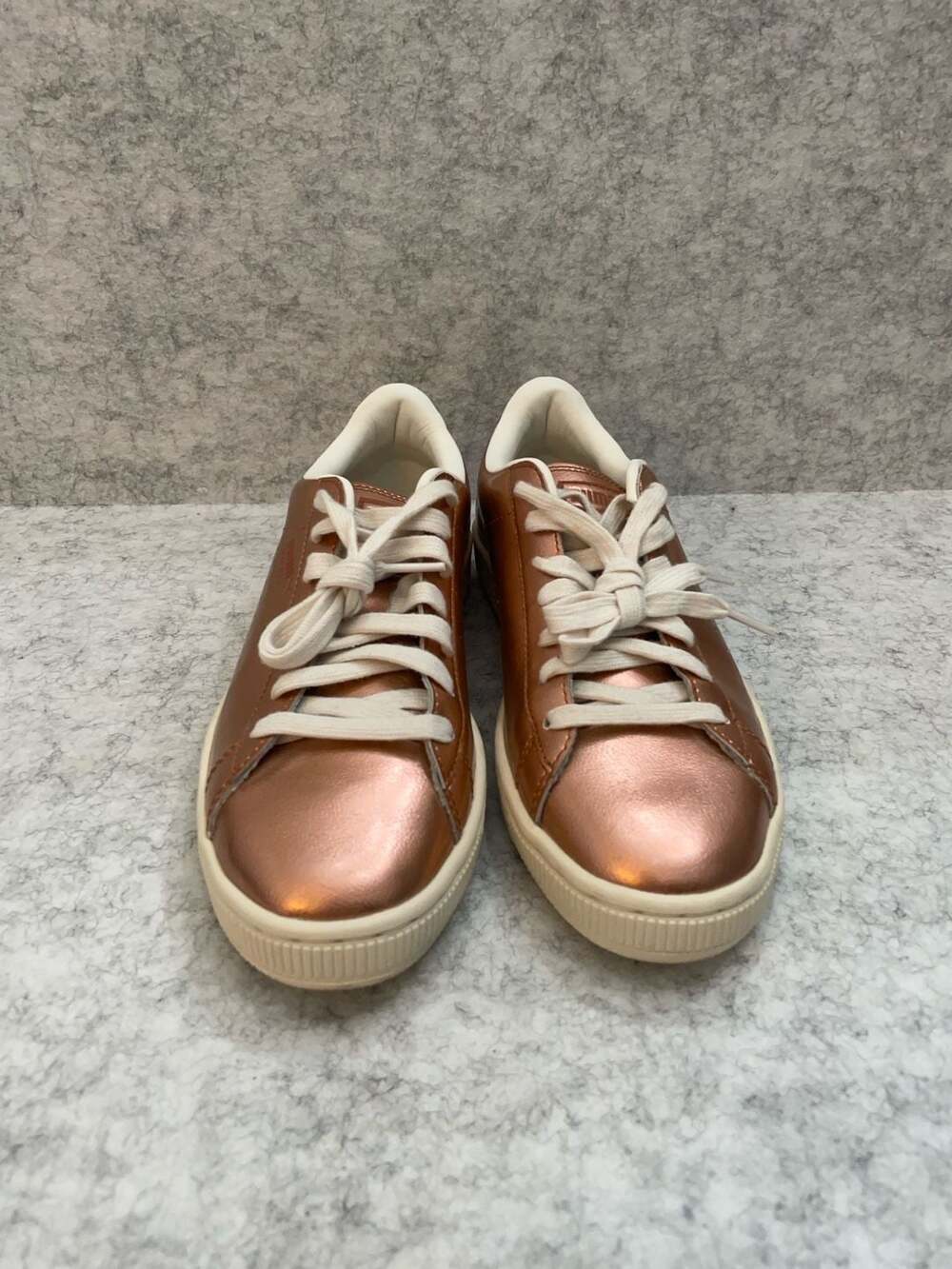 Puma Basket Classic Citi Metallic Women's Sneakers in Copper-Whisper White size - Picture 2 of 12